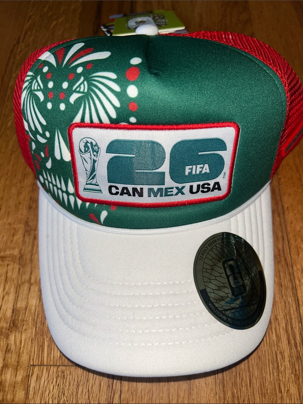 FIFA 26 Can Mex USA Trucker Hat - Green, Red & White NWT